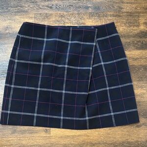 Banana Republic Navy Plaid Mini Skirt